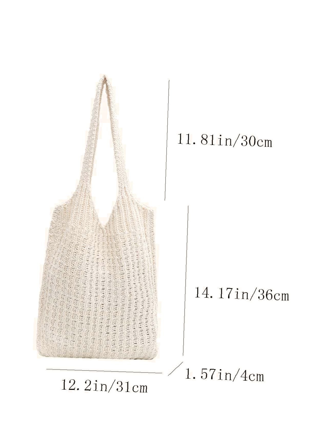 binfenxie - Large Capacity Crochet Tote Bag  - Women Tote Bags