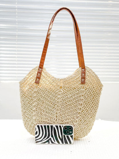 binfenxie - Minimalist Large Capacity Straw Bag  - Women Tote Bags