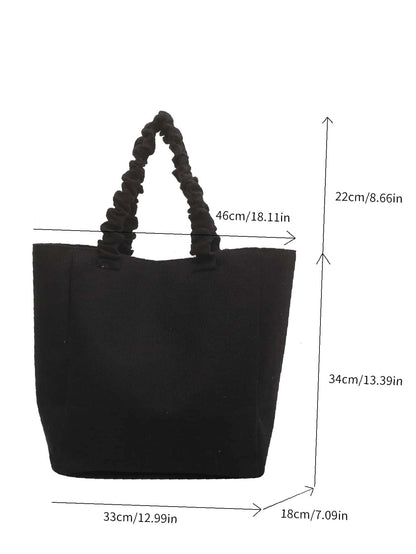 binfenxie - Minimalist Ruched Strap Shopper Bag  - Women Tote Bags