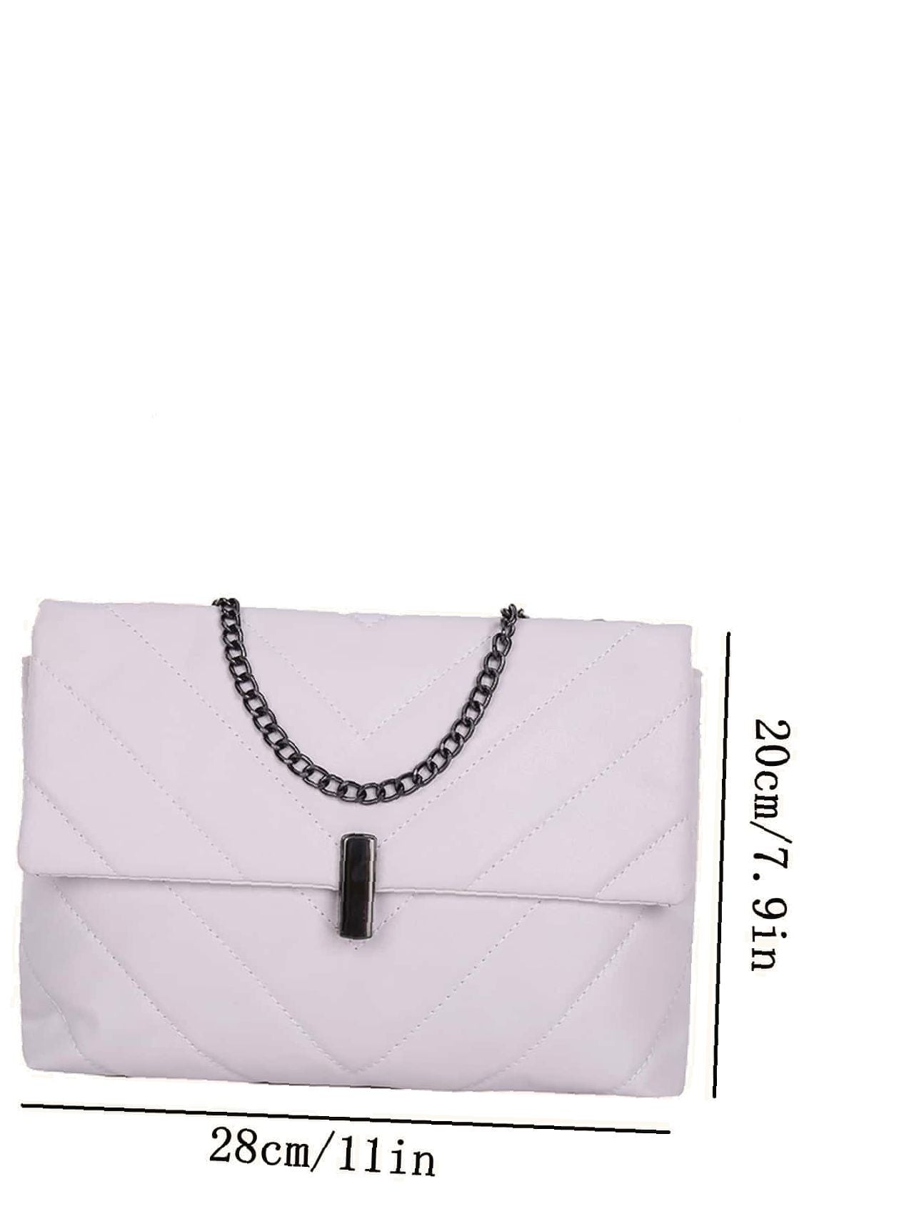 binfenxie - Minimalist Chevron Chain Flap Tote Bag  - Women Tote Bags