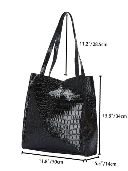 binfenxie - Crocodile Embossed Tote Bag  - Women Tote Bags