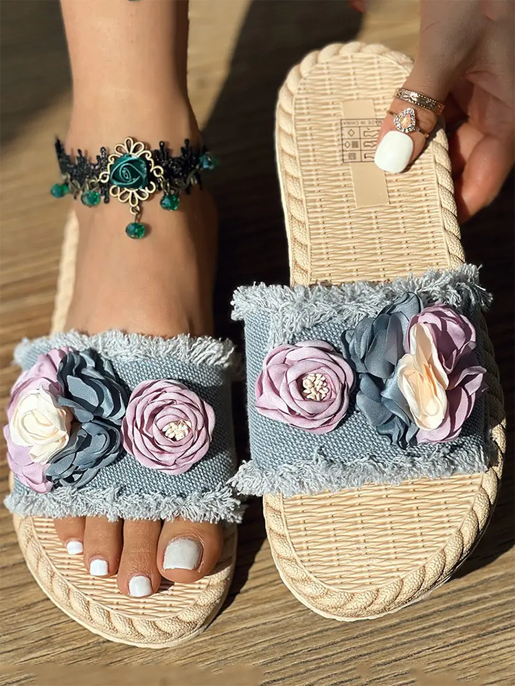 Denim Strap Beach Sandals