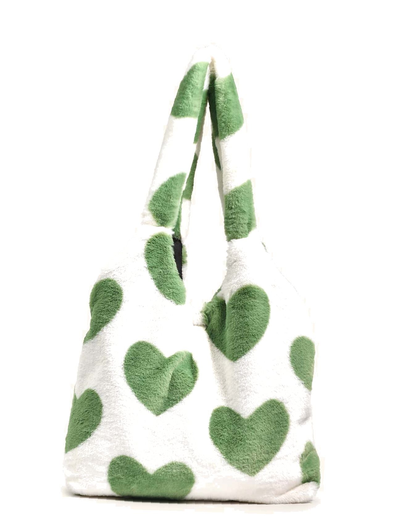 binfenxie - Heart Graphic Fluffy Tote Bag  - Women Tote Bags