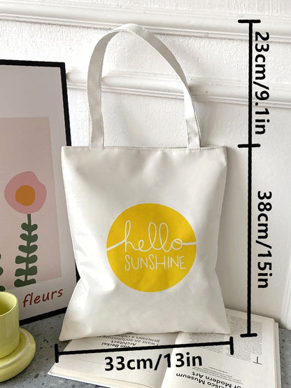 binfenxie - Letter Graphic Shopper Bag  - Women Tote Bags