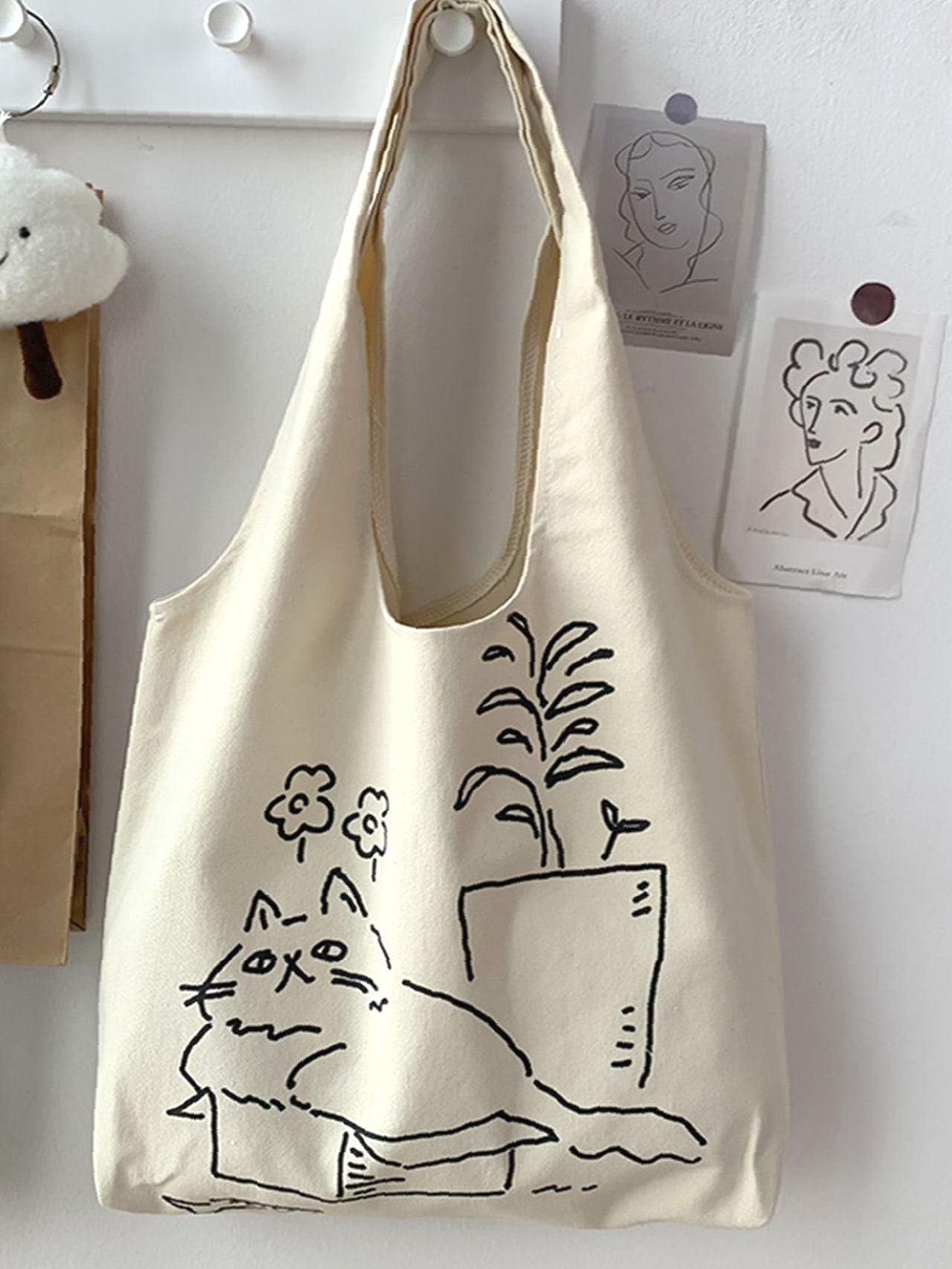 binfenxie - Cartoon Graphic Shopper Bag  - Women Tote Bags