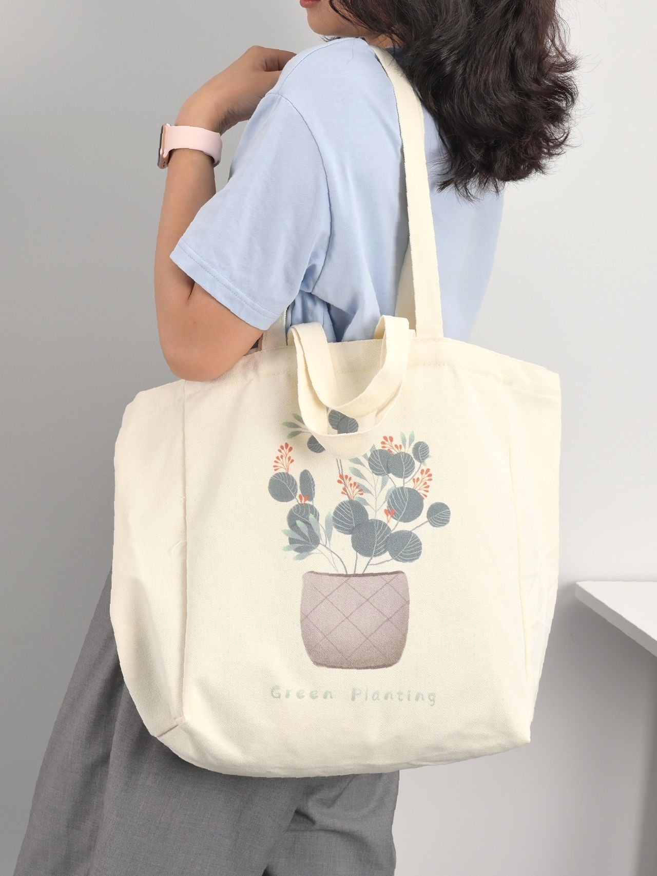 binfenxie - Floral Graphic Shopper Bag  - Women Tote Bags