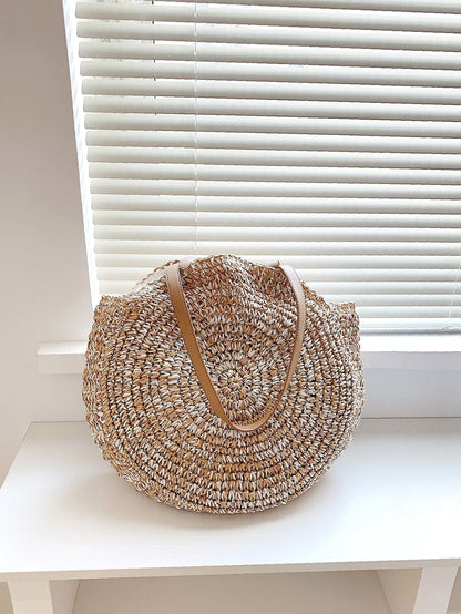 binfenxie - Minimalist Round Straw Bag  - Women Tote Bags