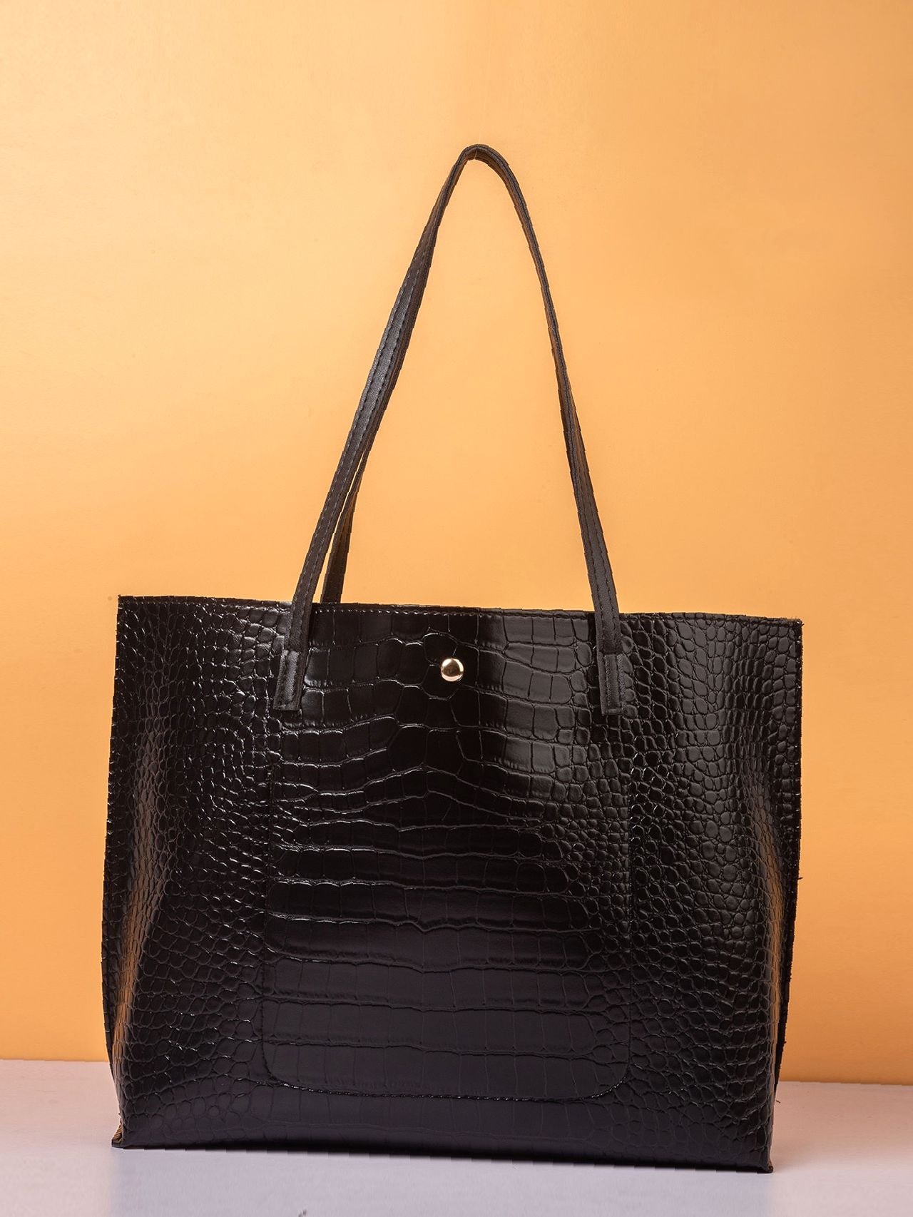 binfenxie - Croc Embossed Shoulder Tote Bag  - Women Tote Bags