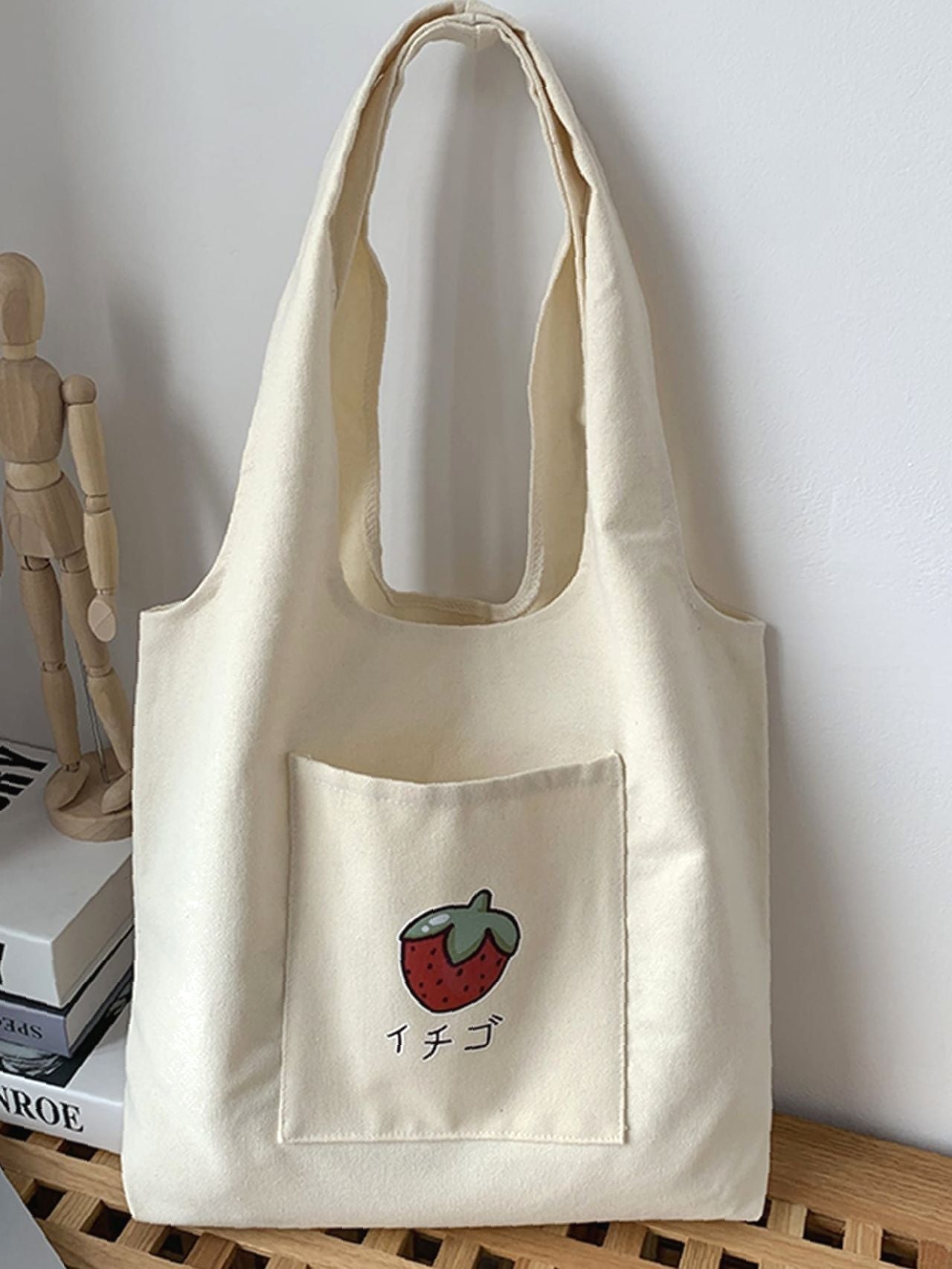 binfenxie - Strawberry Pattern Tote Bag  - Women Tote Bags