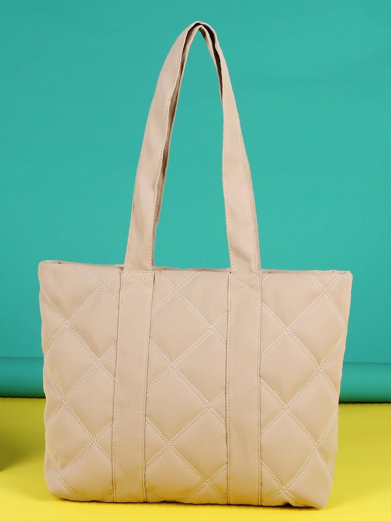 binfenxie - Minimalist Quilted Shoulder Tote Bag  - Women Tote Bags