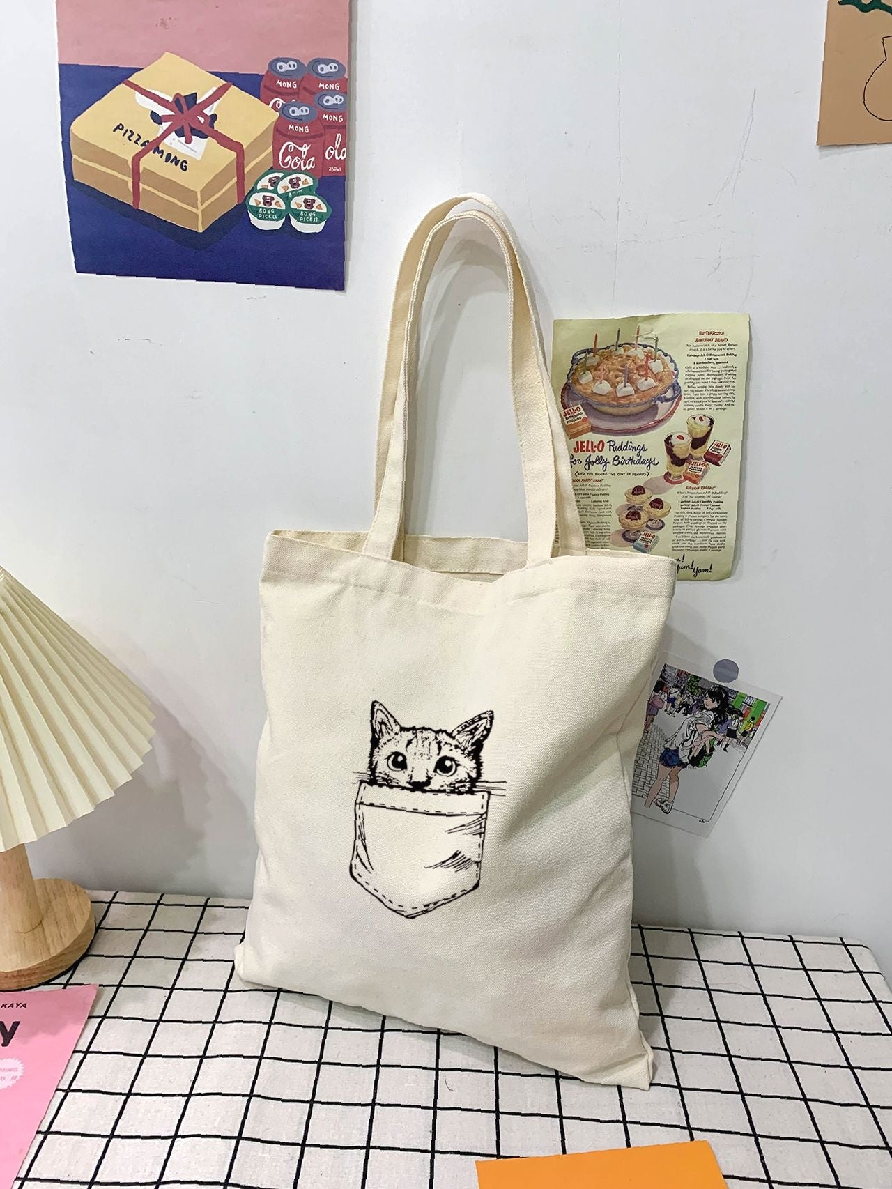 binfenxie - Cat Print Shopper Bag  - Women Tote Bags