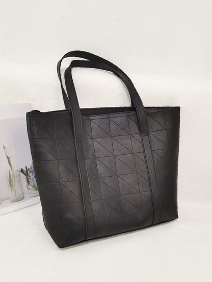 binfenxie - Minimalist Quilted Shoulder Tote Bag  - Women Tote Bags