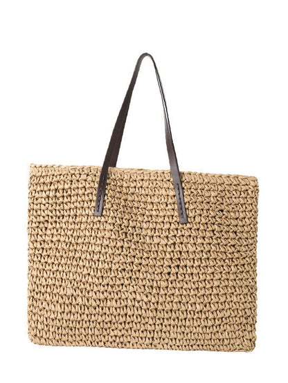 binfenxie - Minimalist Large Capacity Straw Bag  - Women Tote Bags