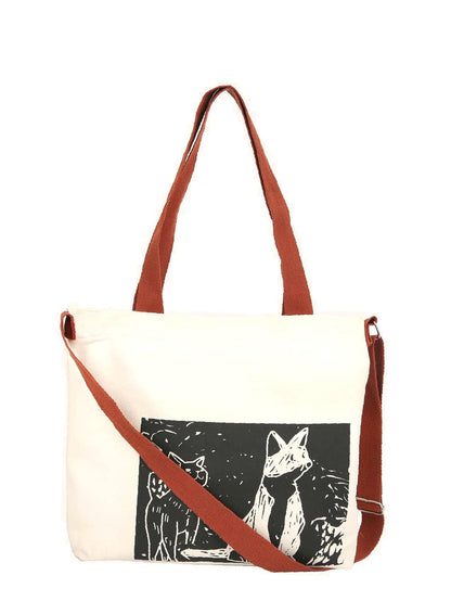 binfenxie - Cartoon Graphic Shopper Bag  - Women Tote Bags