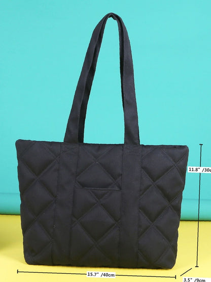 binfenxie - Minimalist Quilted Shoulder Tote Bag  - Women Tote Bags