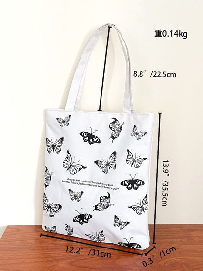 binfenxie - Butterfly Graphic Shopper Bag  - Women Tote Bags