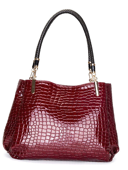 binfenxie - Minimalist Croc Embossed Shoulder Tote Bag  - Women Tote Bags