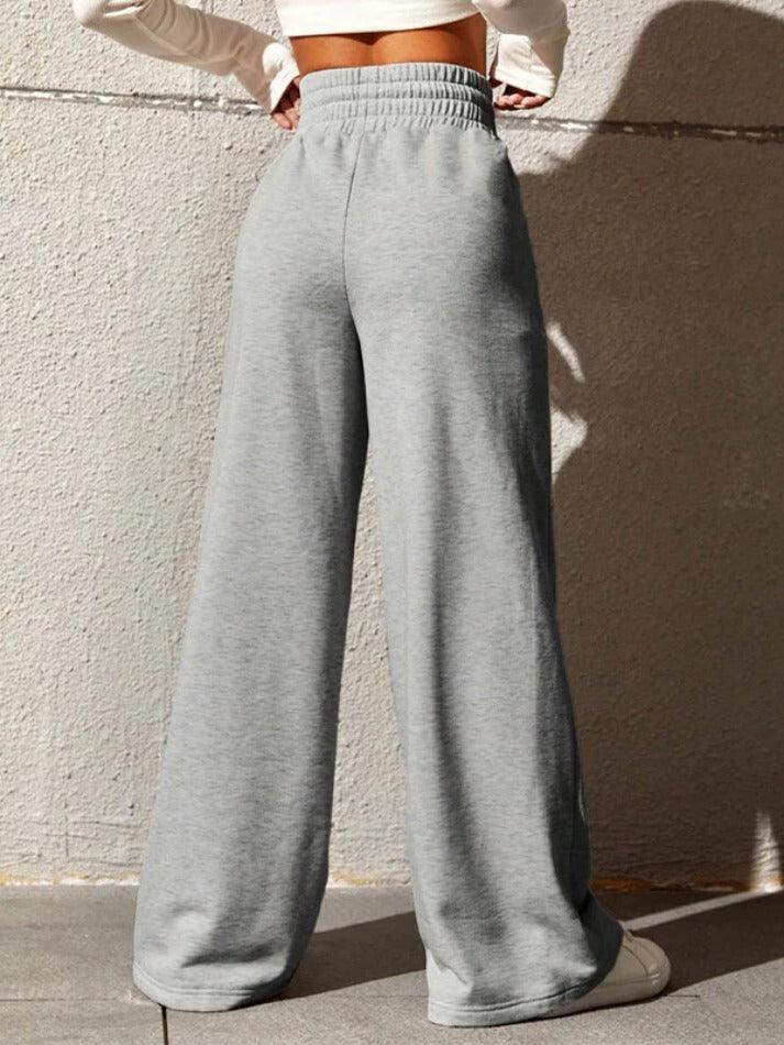 Solid Seam Detail Loose Sweatpants