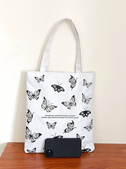 binfenxie - Butterfly Graphic Shopper Bag  - Women Tote Bags