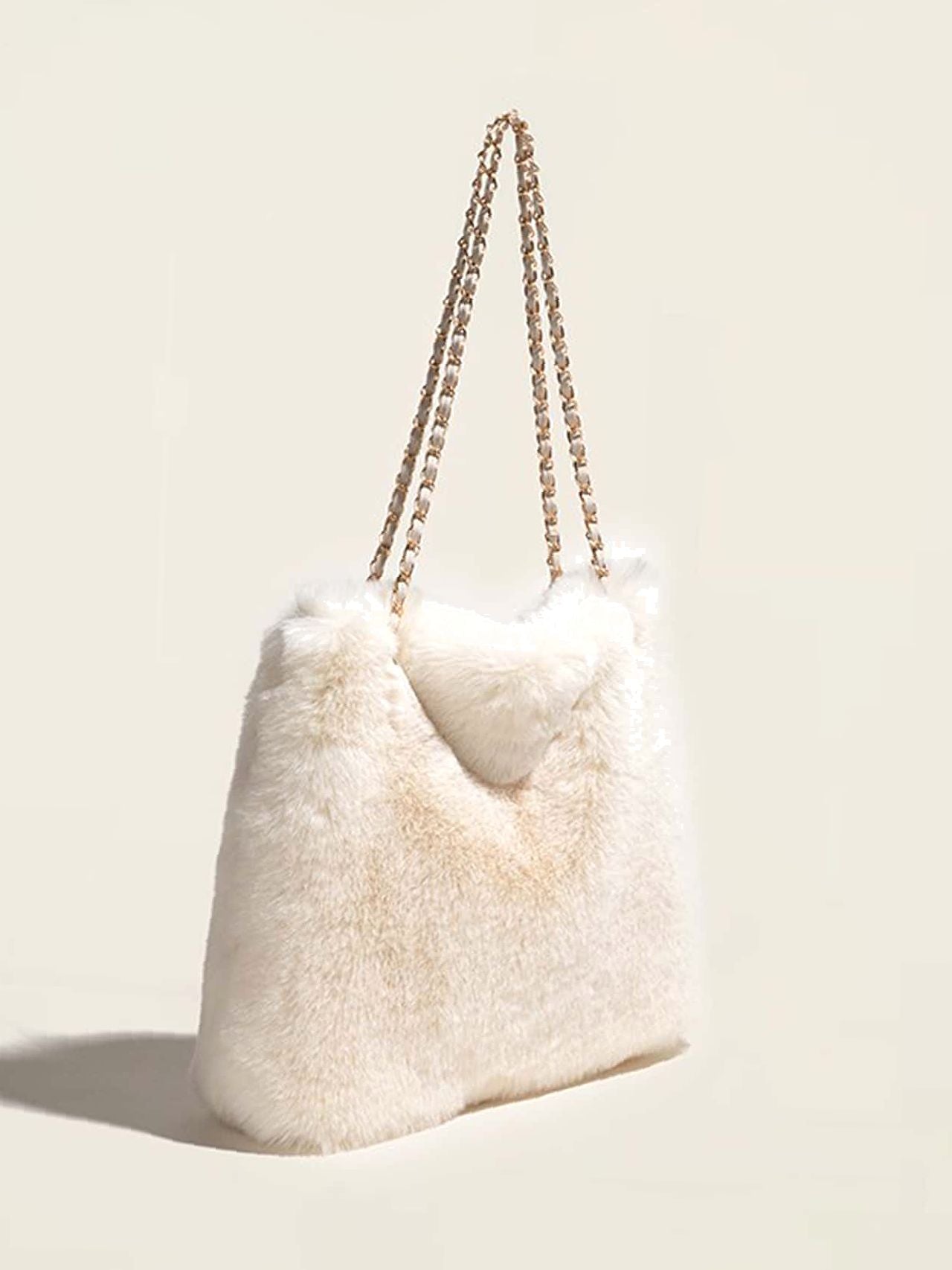 binfenxie - Fluffy Chain Shoulder Tote Bag  - Women Tote Bags