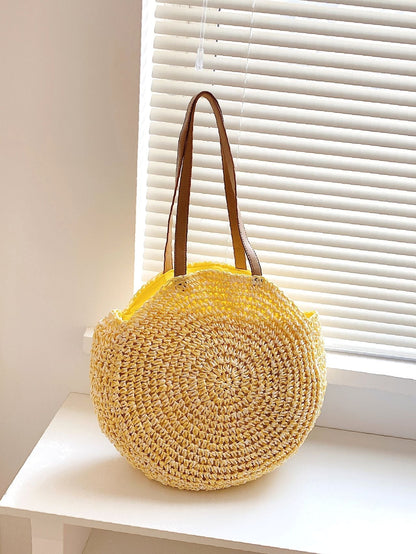 binfenxie - Minimalist Round Straw Bag  - Women Tote Bags