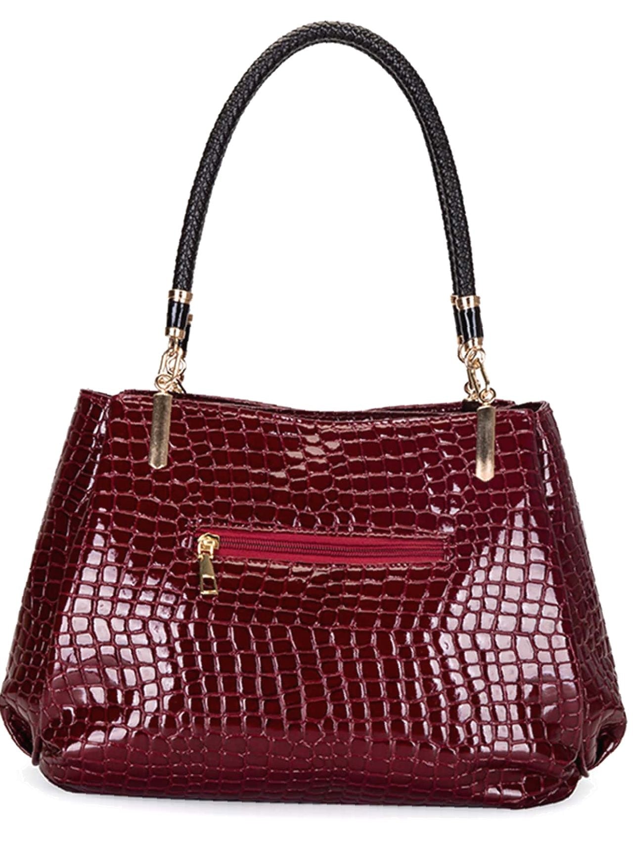 binfenxie - Minimalist Croc Embossed Shoulder Tote Bag  - Women Tote Bags