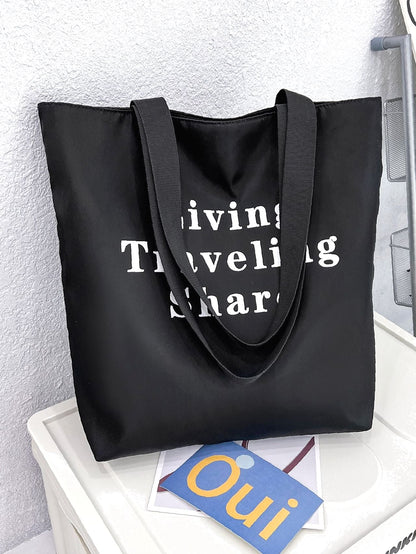 binfenxie - Letter Graphic Shopper Bag  - Women Tote Bags