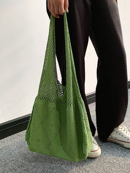 binfenxie - Minimalist Knitting Design Shopper Bag  - Women Tote Bags