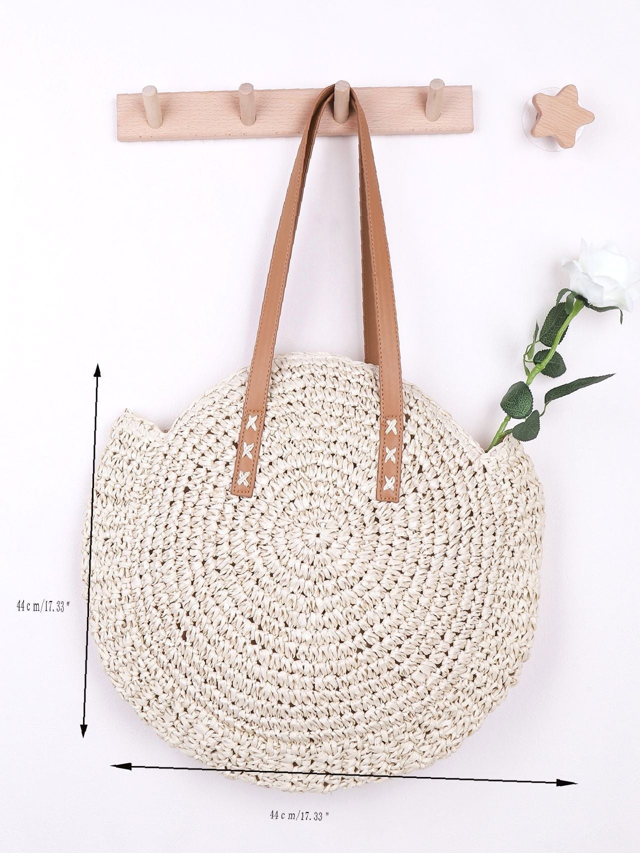 binfenxie - Minimalist Round Straw Bag  - Women Tote Bags