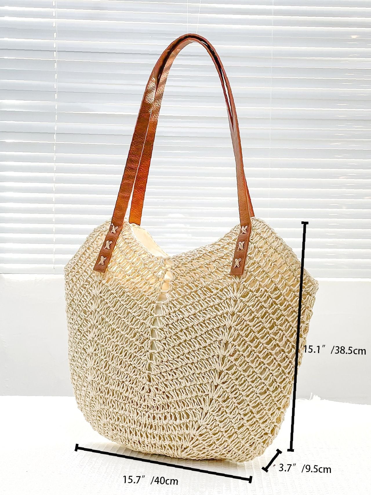 binfenxie - Minimalist Large Capacity Straw Bag  - Women Tote Bags