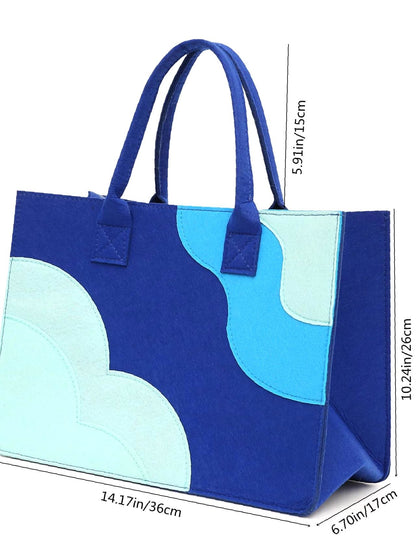 binfenxie - Color Block Top Handle Bag  - Women Tote Bags