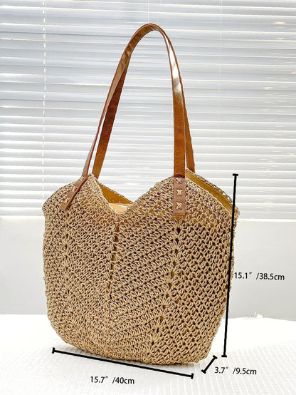 binfenxie - Hollow Out Straw Bag  - Women Tote Bags