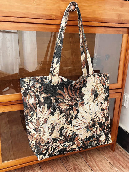 binfenxie - Floral Graphic Large Capacity Shopper Bag  - Women Tote Bags