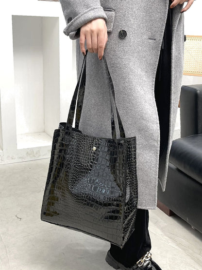 binfenxie - Crocodile Embossed Tote Bag  - Women Tote Bags