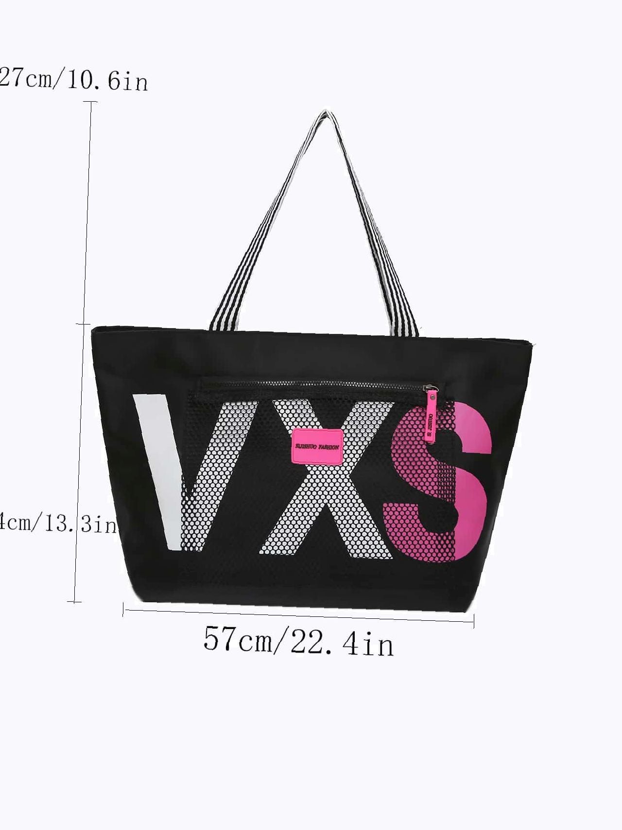 binfenxie - Letter Graphic Patch Decor Shoulder Tote Bag  - Women Tote Bags