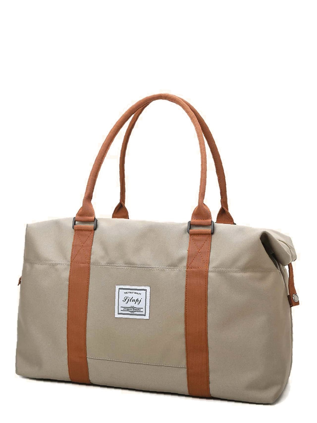 binfenxie - Two Tone Large Capacity Duffle Bag  - Women Tote Bags