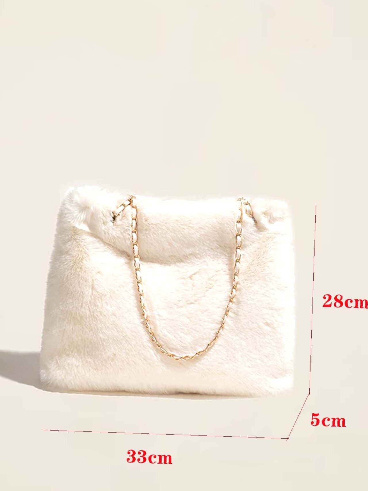 binfenxie - Fluffy Chain Shoulder Tote Bag  - Women Tote Bags