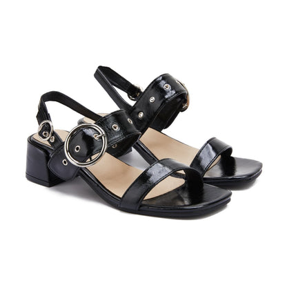 Women's Ankle Adjustable Buckle Closure Low Heel Sandals