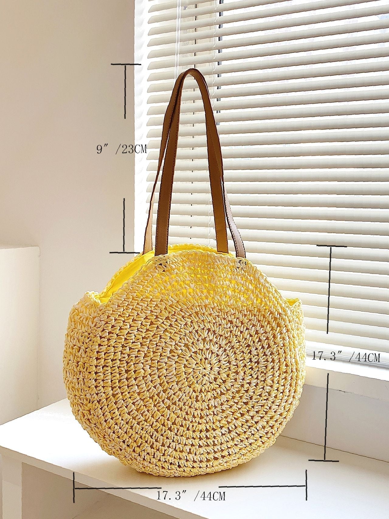 binfenxie - Minimalist Round Straw Bag  - Women Tote Bags