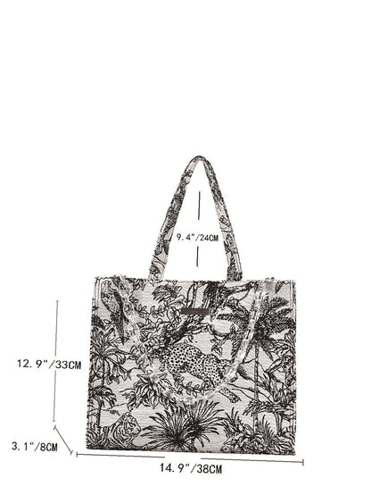 binfenxie - Tropical Large Capacity Tote Bag  - Women Tote Bags