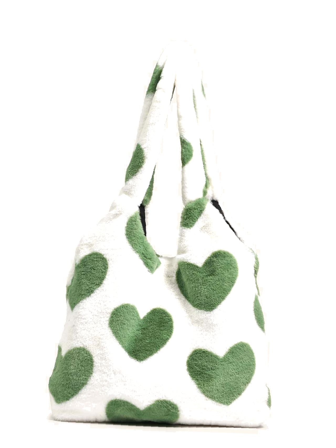 binfenxie - Heart Graphic Fluffy Tote Bag  - Women Tote Bags