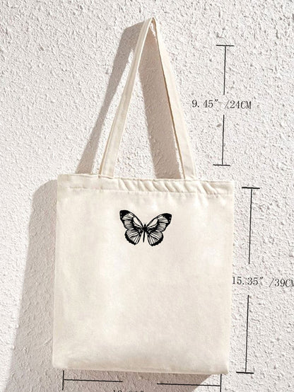 binfenxie - Butterfly Graphic Shopper Bag  - Women Tote Bags