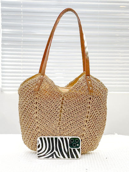 binfenxie - Hollow Out Straw Bag  - Women Tote Bags