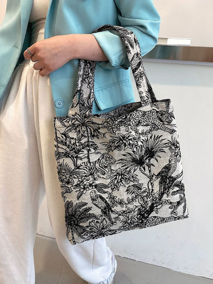 binfenxie - Tropical Graphic Shopper Bag  - Women Tote Bags