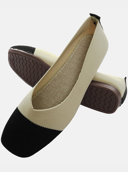 Knit Slip On Flat Shoes