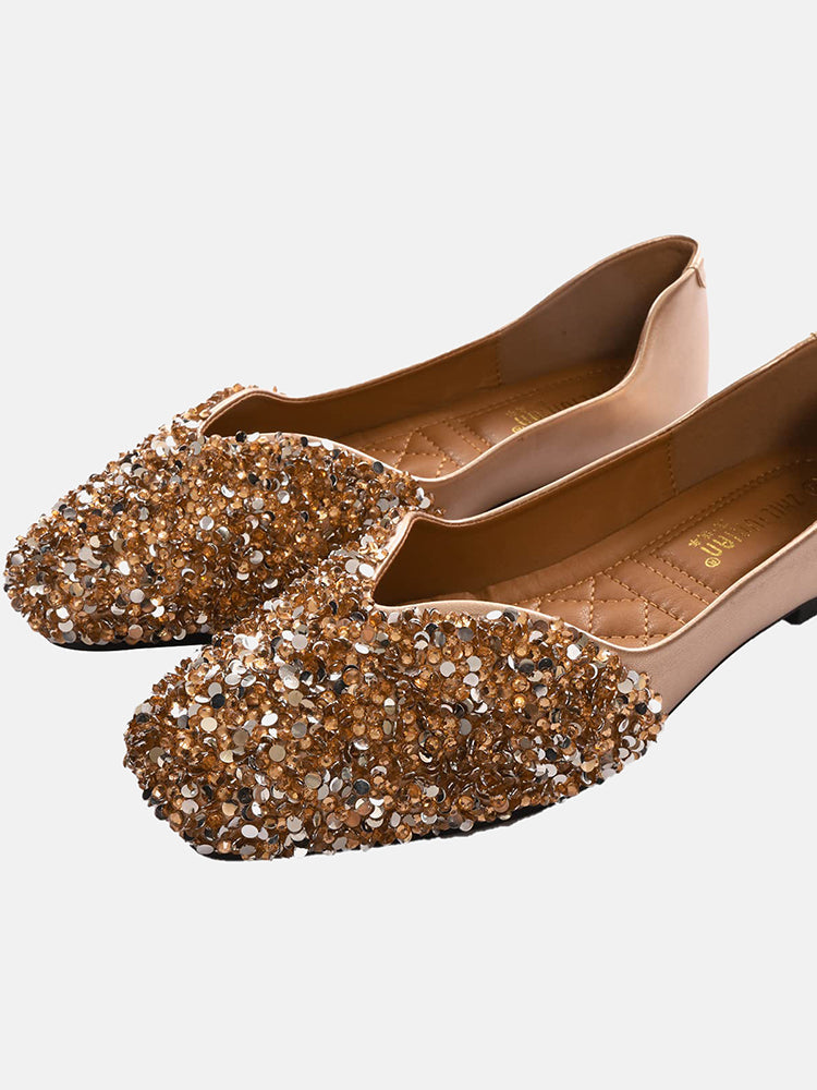 Rhinestone Sequin Flat Shoes