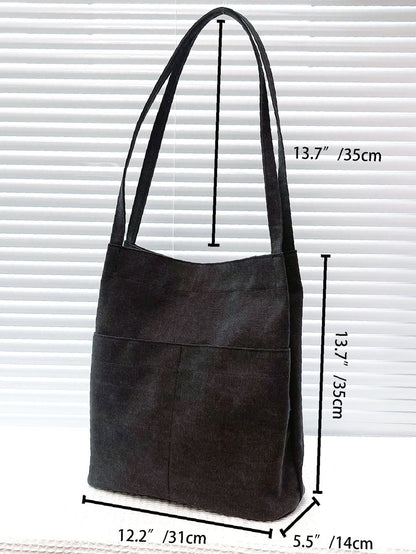 binfenxie - Minimalist Canvas Shopper Bag  - Women Tote Bags