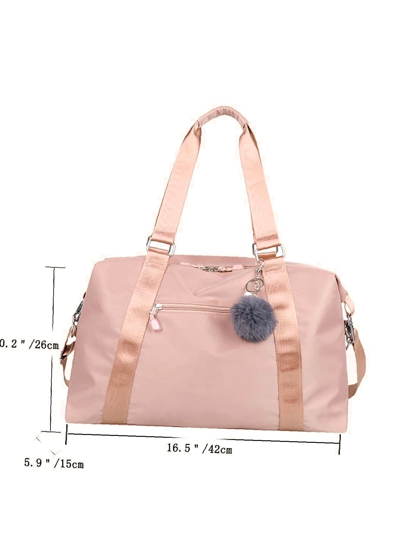 binfenxie - Pom Pom Decor Large Capacity Duffle Bag  - Women Tote Bags