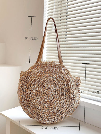 binfenxie - Minimalist Round Straw Bag  - Women Tote Bags