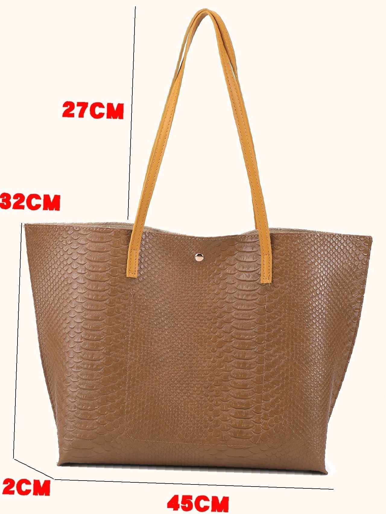 binfenxie - Metallic Pebble Embossed Tassel Decor Tote Bag  - Women Tote Bags